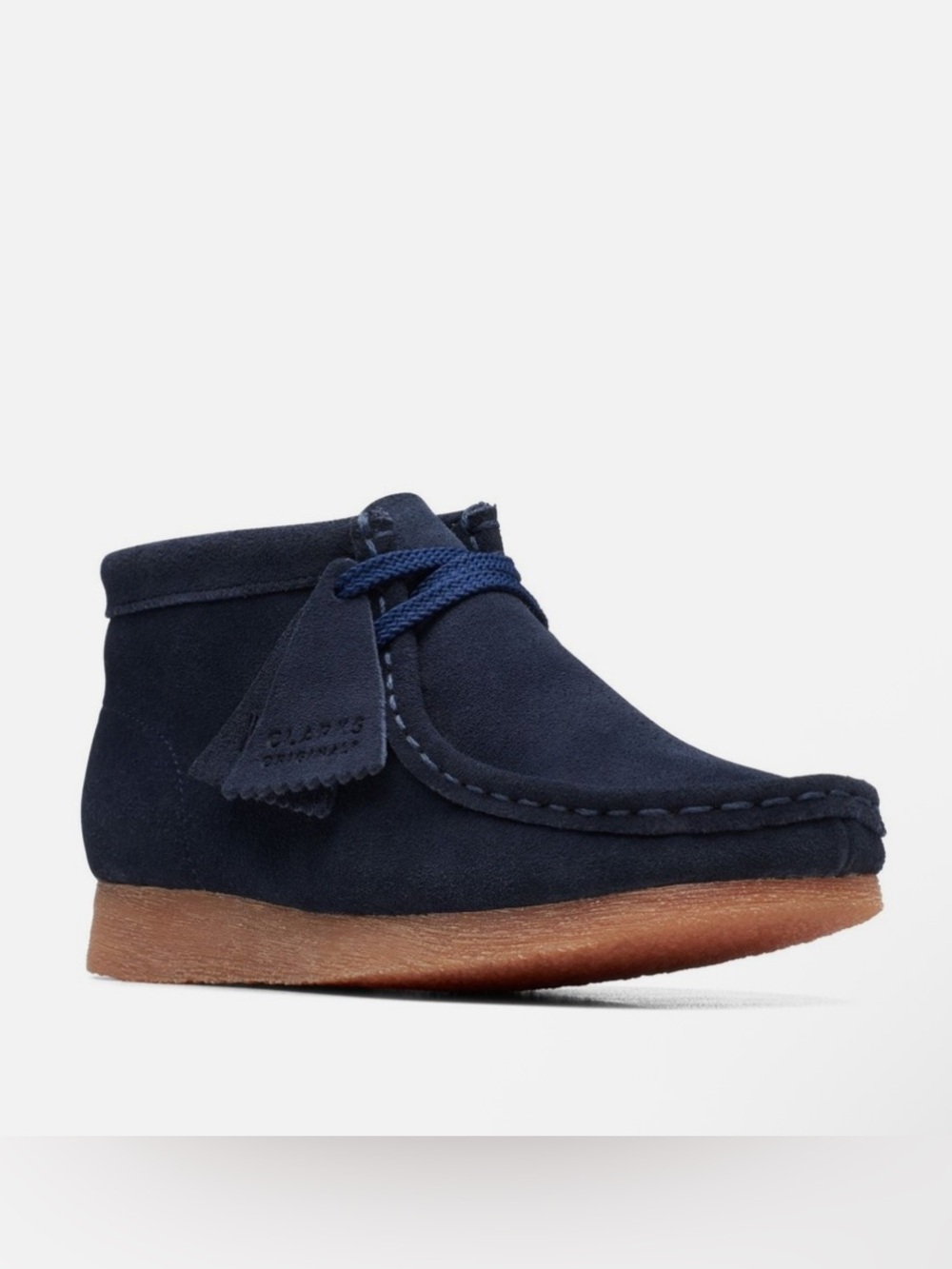 Clark’s Wallabees In Navy Suede Bootie Boys Size 1W New In box